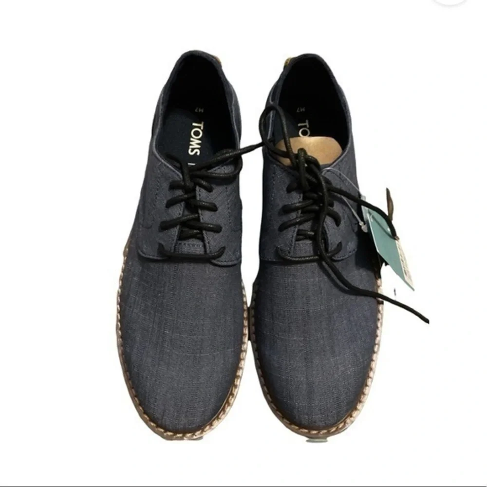 Toms Navy Crosshatch Denim Oxford